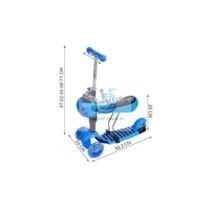 Trotineta evolutiva 3 in 1 bleu
