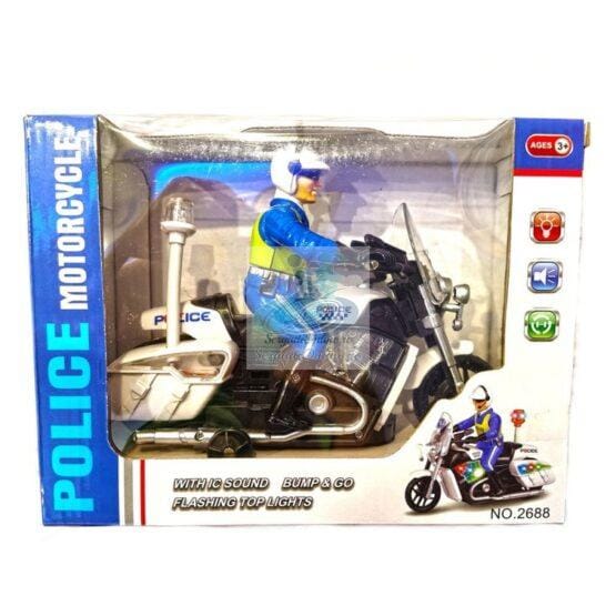Motocicleta politie si politist cu sunete si lumini
