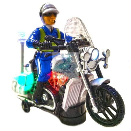 Motocicleta politie si politist cu sunete si lumini