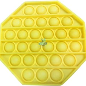 Jucarie antistres POPIT din silicon 12 cm - galben - octogon