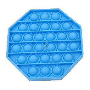 Jucarie antistres POPIT din silicon 12 cm - albastru - octogon