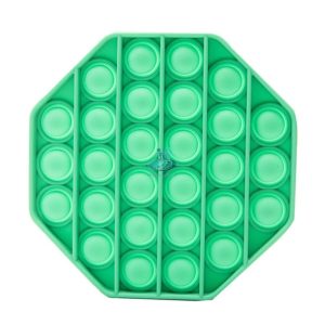 Jucarie antistres POPIT din silicon 12 cm - verde - octogon
