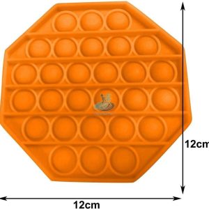 Jucarie antistres POPIT din silicon 12 cm - portocalie - octogon