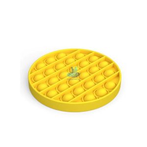 Jucarie antistres POPIT din silicon 12 cm - galbena - rotunda