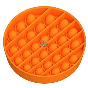 Jucarie antistres POPIT din silicon 12 cm - portocalie - rotunda