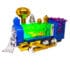 Locomotiva 24 cm cu sunete si proiectie lumini 6 locomotiva verde