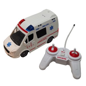 Ambulanta alba 20 cm cu radiocomanda si lumini