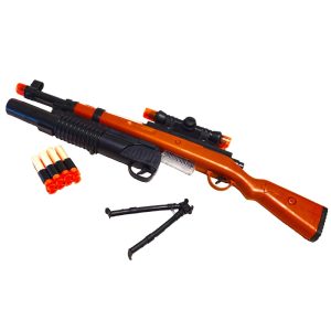 Arma jucarie 60 cm cu stativ, tinta si gloante din burete
