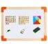 Tabla lemn cu fata dubla, litere, cifre, tangram si accesorii de scris 38 * 28 cm 6 tabla magnetica cifre litere tangram 2