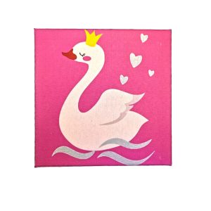 Set creativ tablou 3D pom pom Lebada 20 x 20 cm